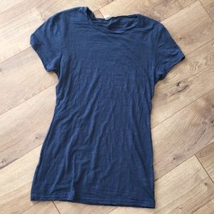 Boutique navy sheer patterned shirt L